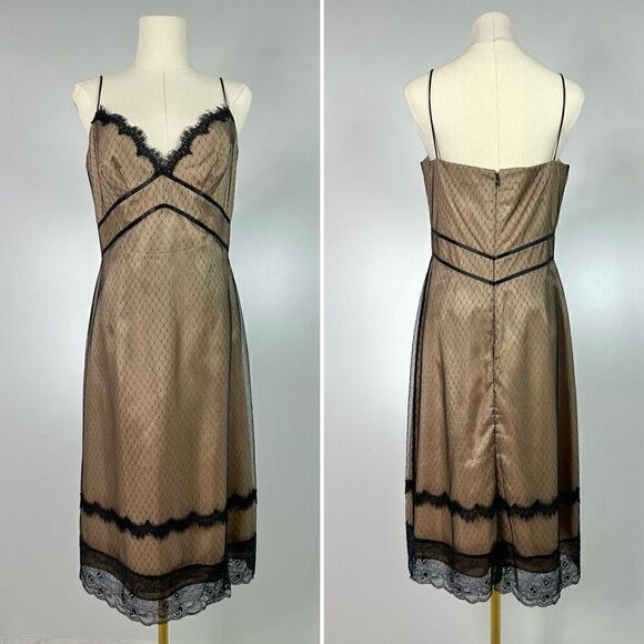 ABS Allen Schwartz Dresses & Skirts - ABS Allen Schwartz Dress Lace Overlay Sz 8 Coquette Fairy Whimsy Goth Date Night